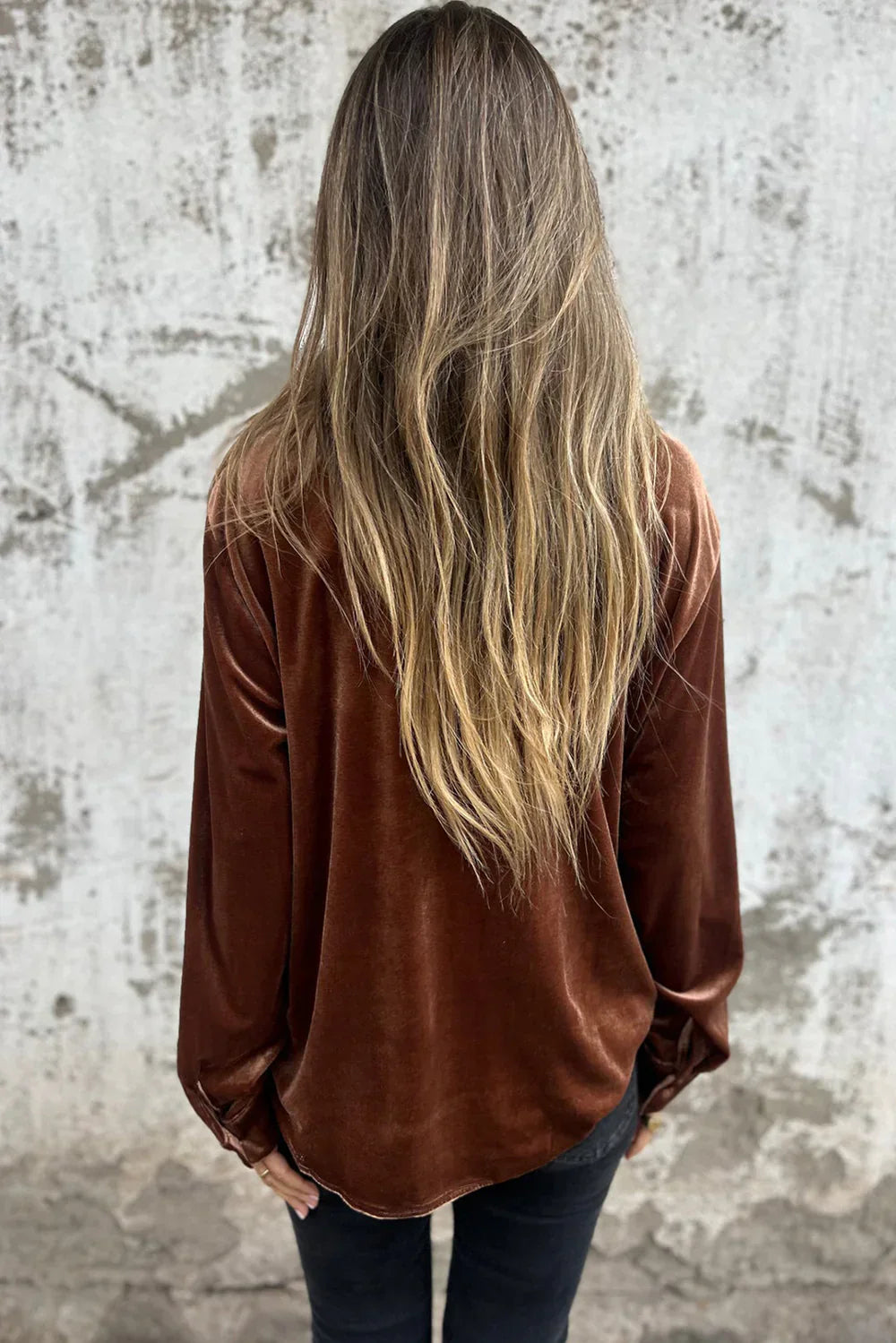 Amara | Velvet Button-Up Blouse
