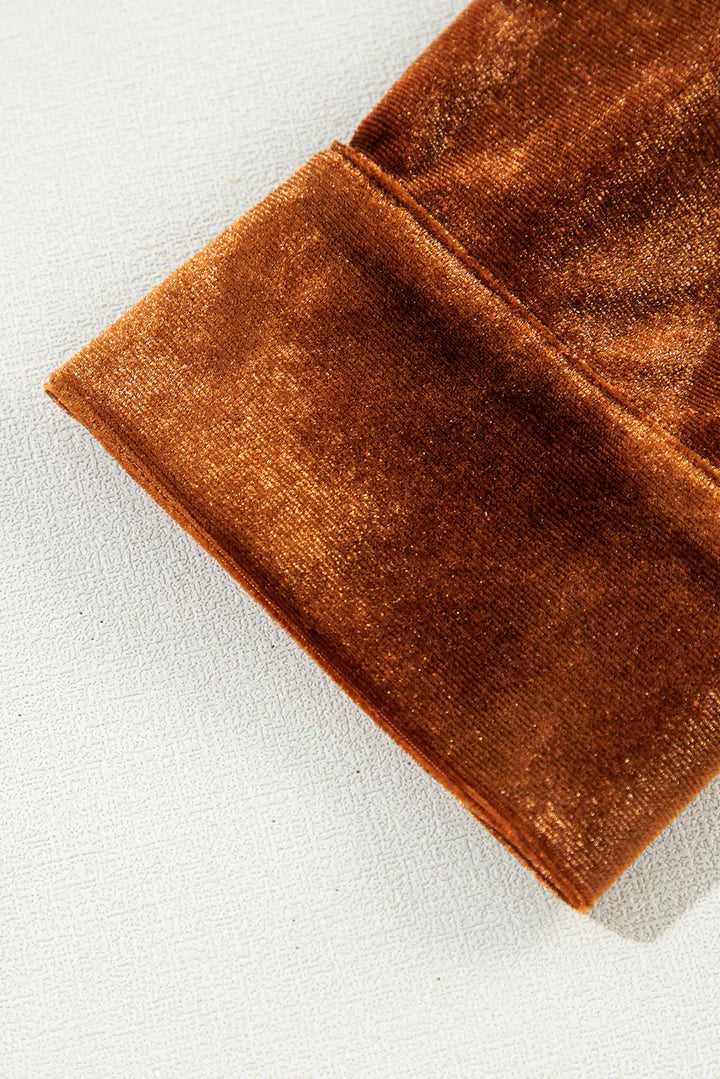 Amara | Velvet Button-Up Blouse