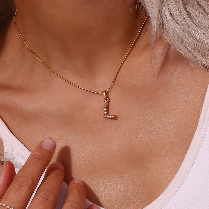 Bold Pearl Letter Initial Necklace