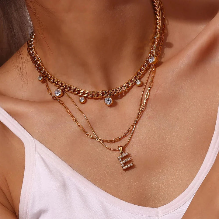 Bold Pearl Letter Initial Necklace