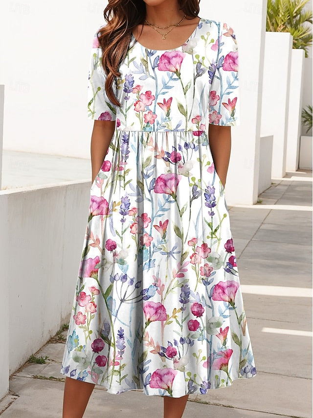 Sabrina | Floral Midi Dress