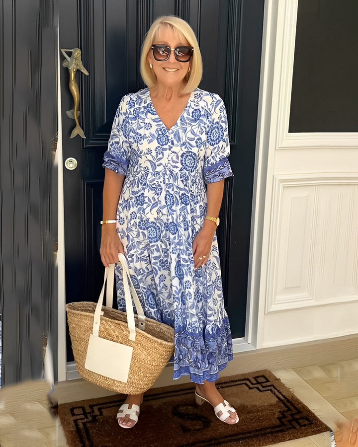 Monica Secrets | V-Neck Floral Dress