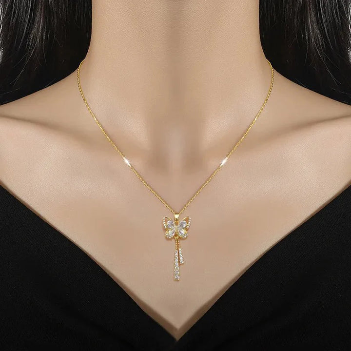 Charming Butterfly Diamond Dazzle Necklace