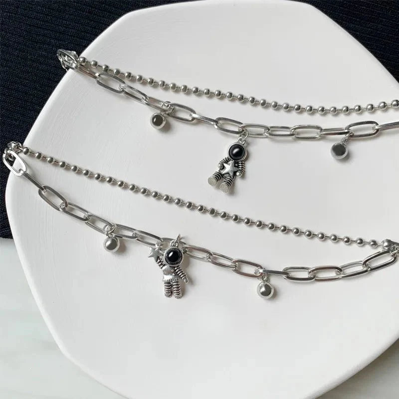 Couples Astronaut Magnetic Heart Bracelet Set