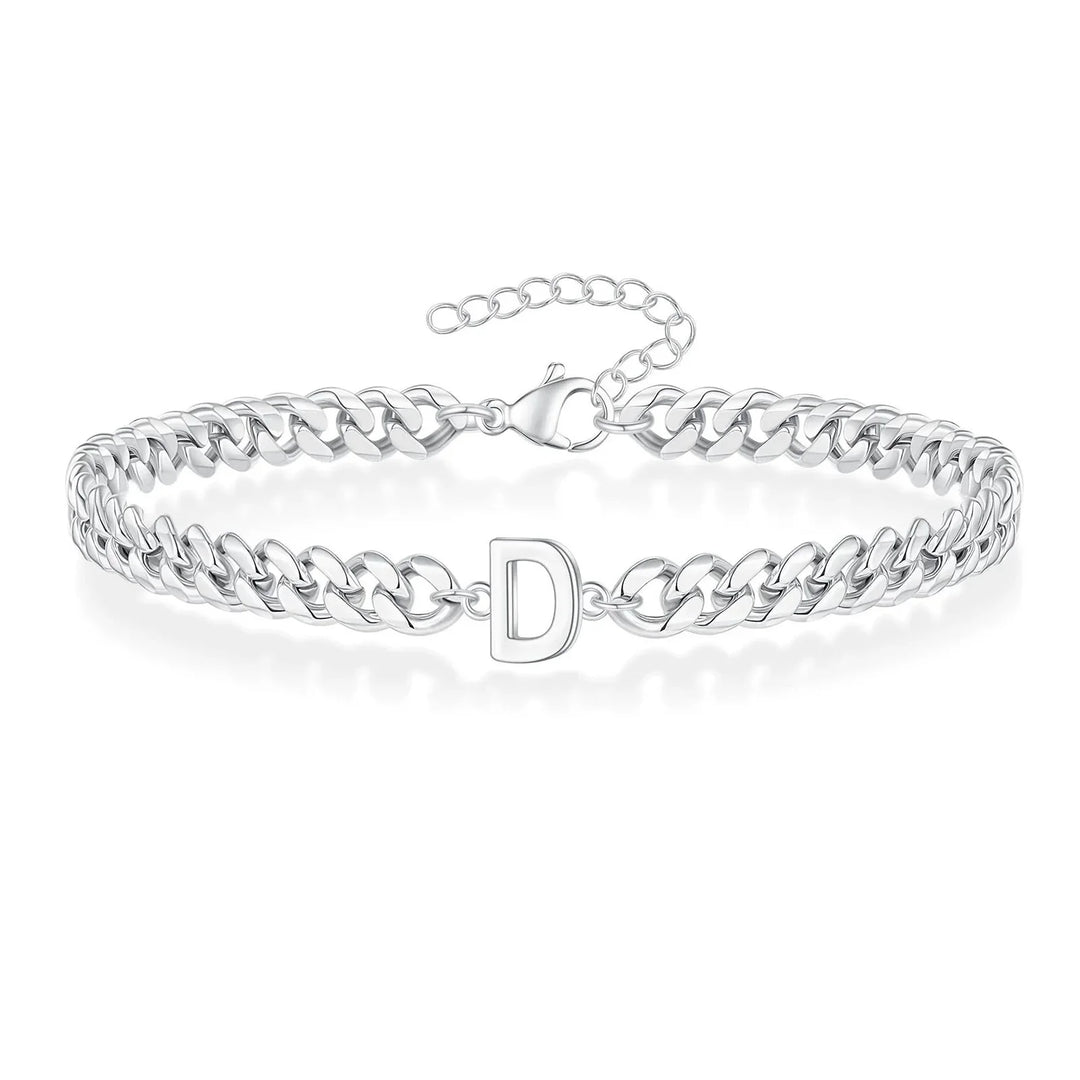 Couples Letter Initial Cuban Bracelet
