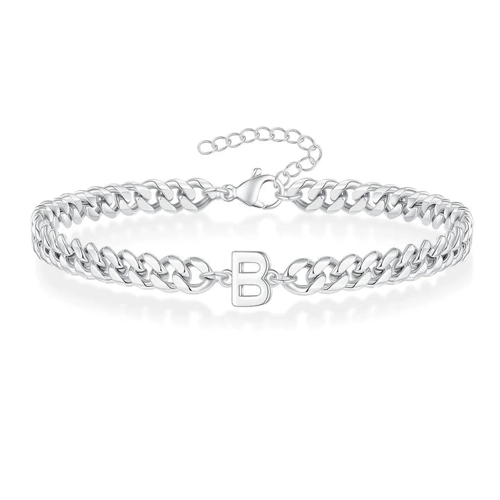 Couples Letter Initial Cuban Bracelet