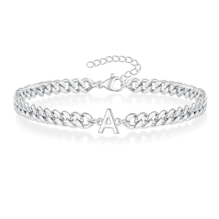 Couples Letter Initial Cuban Bracelet