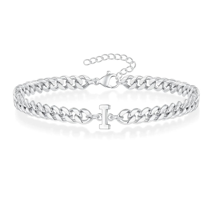 Couples Letter Initial Cuban Bracelet