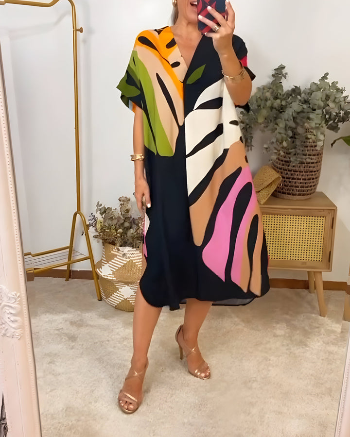 Clara | Casual Leaf Print Dress