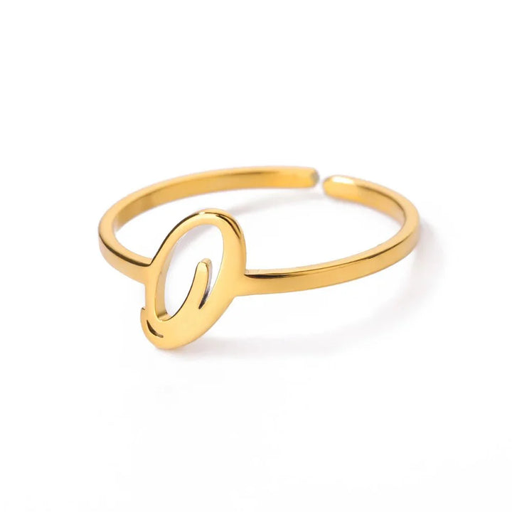 Dainty Adjustable Classy Letter Initial Rings