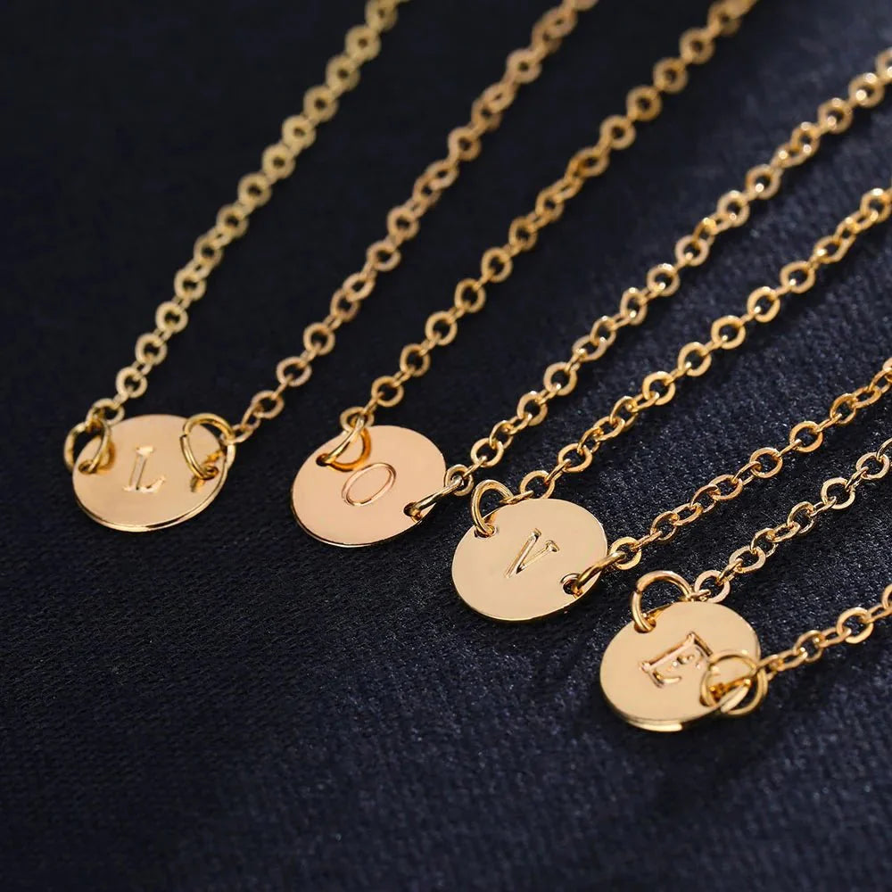 Dainty Chain Letter Initial Charm Bracelet