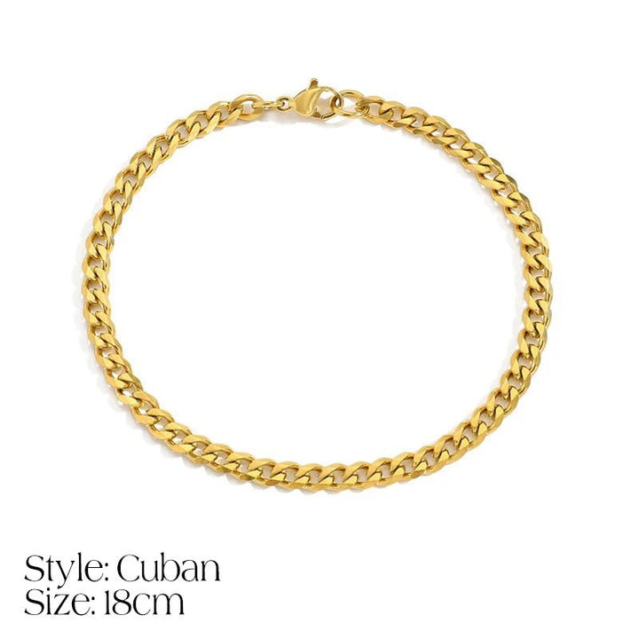 Dainty Cuban Figaro Chain Letter Initial Bracelet