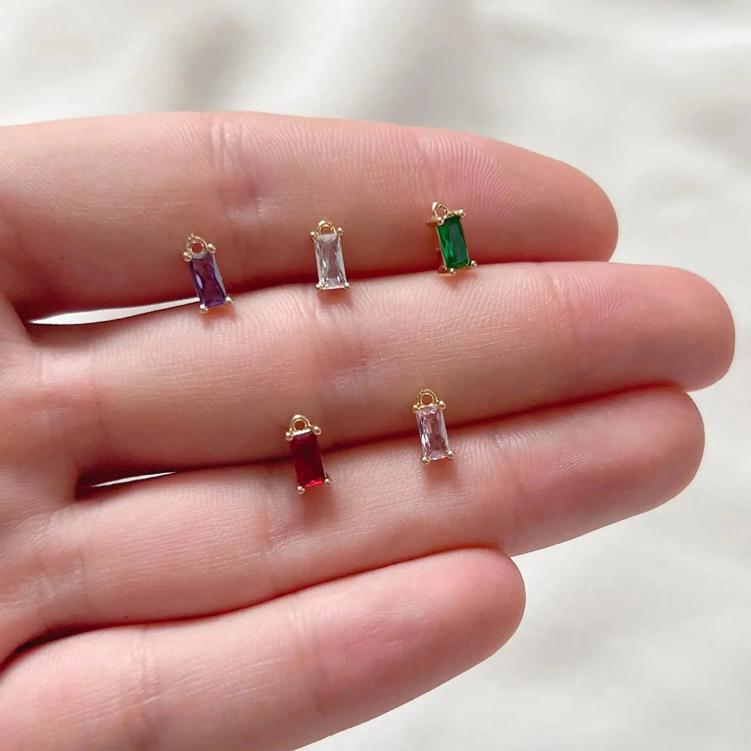 Dainty Diamond Letter Initial & Birthstone Paperclip Chain Necklace