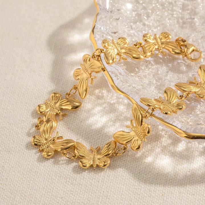 Dainty Feminine Butterfly Wrapped Bracelet