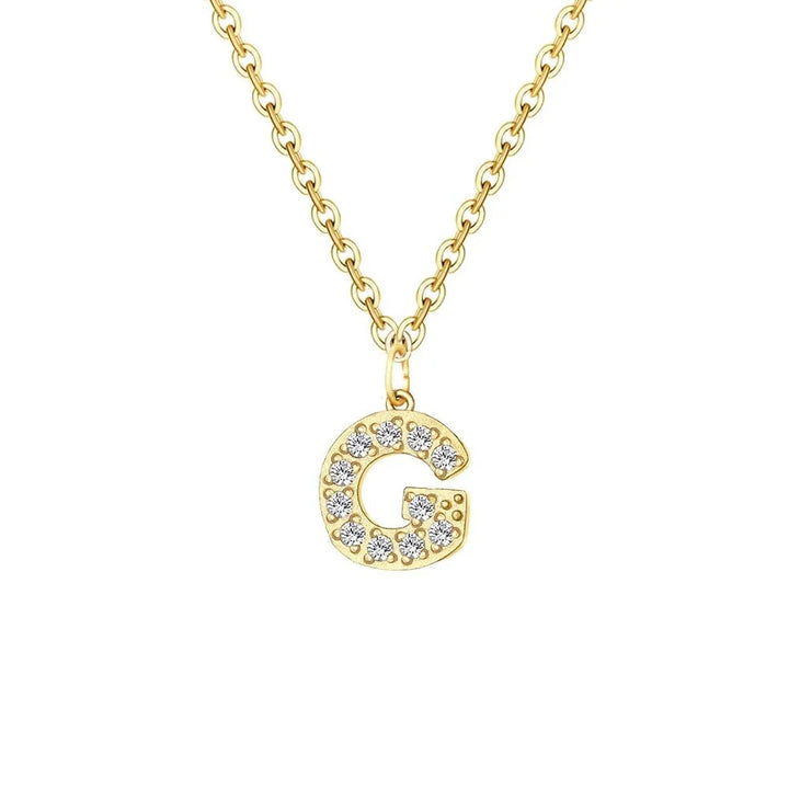 Dainty Zircon Letter Initial, Number, Symbol Chain Necklace
