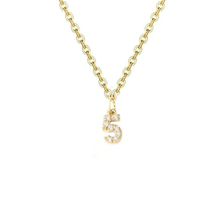 Dainty Zircon Letter Initial, Number, Symbol Chain Necklace