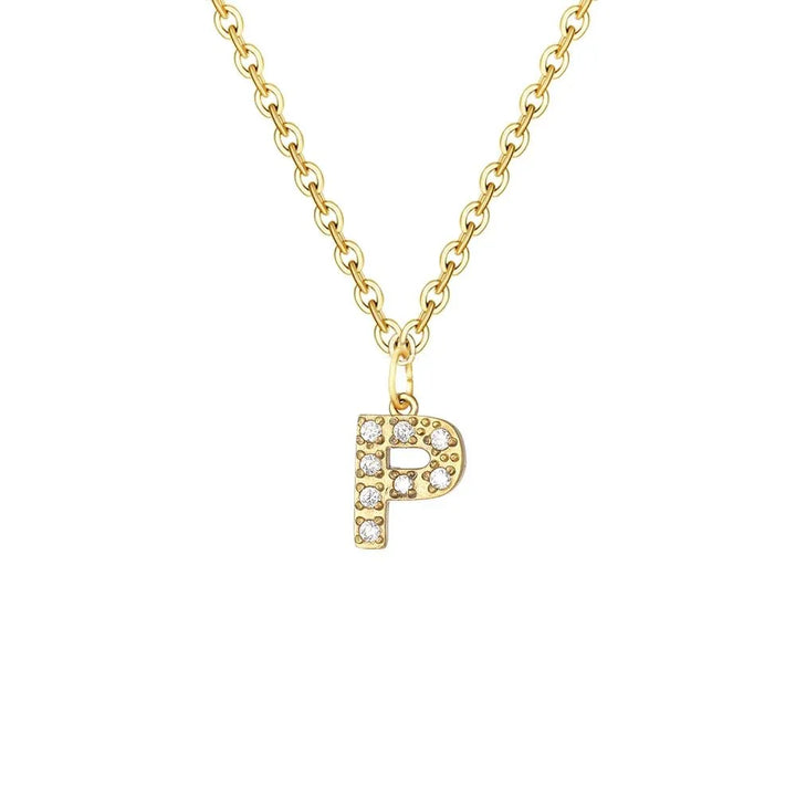 Dainty Zircon Letter Initial, Number, Symbol Chain Necklace