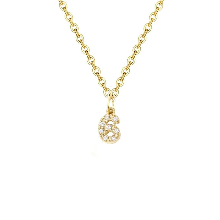 Dainty Zircon Letter Initial, Number, Symbol Chain Necklace