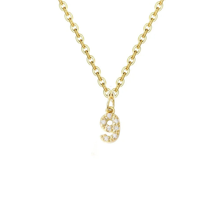 Dainty Zircon Letter Initial, Number, Symbol Chain Necklace