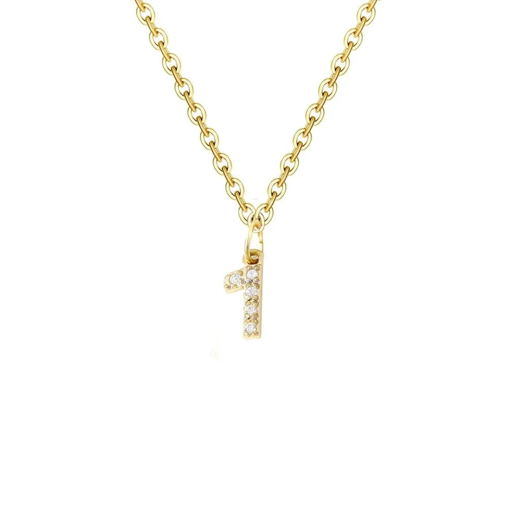 Dainty Zircon Letter Initial, Number, Symbol Chain Necklace