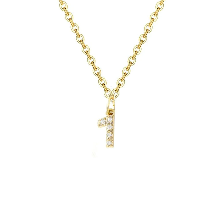 Dainty Zircon Letter Initial, Number, Symbol Chain Necklace