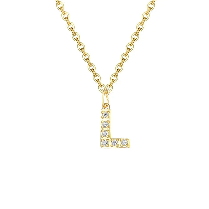 Dainty Zircon Letter Initial, Number, Symbol Chain Necklace