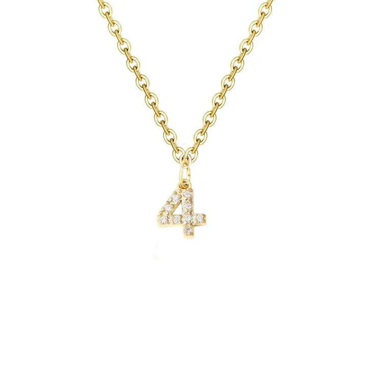 Dainty Zircon Letter Initial, Number, Symbol Chain Necklace