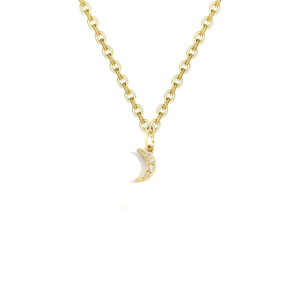 Dainty Zircon Letter Initial, Number, Symbol Chain Necklace