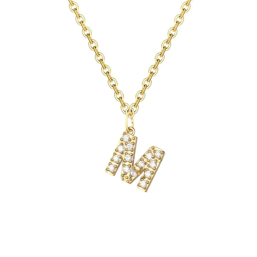 Dainty Zircon Letter Initial, Number, Symbol Chain Necklace