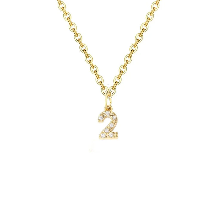 Dainty Zircon Letter Initial, Number, Symbol Chain Necklace