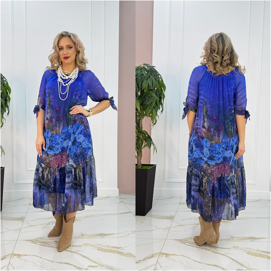 Monica Secrets | Elegant Floral Maxi Dress