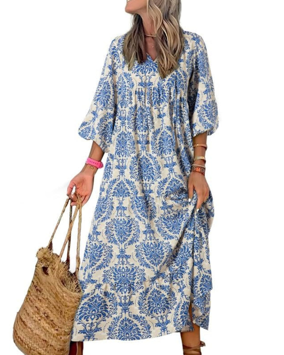 Elara | Puff Sleeve Maxi Dress
