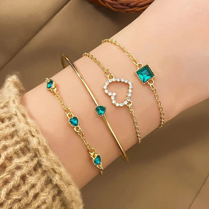 Diamond Statement Bracelet Stacks