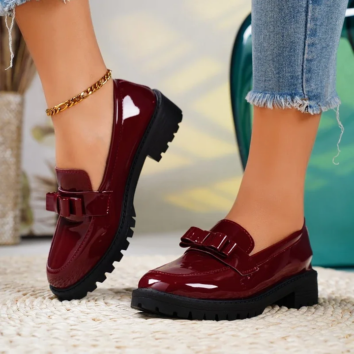 Monica Secrets | Patent Leather Bow Loafer