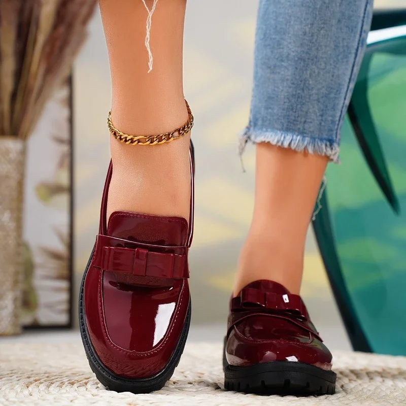 Monica Secrets | Patent Leather Bow Loafer