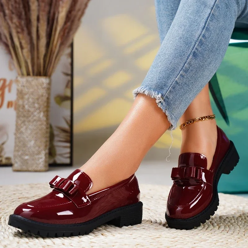 Monica Secrets | Patent Leather Bow Loafer