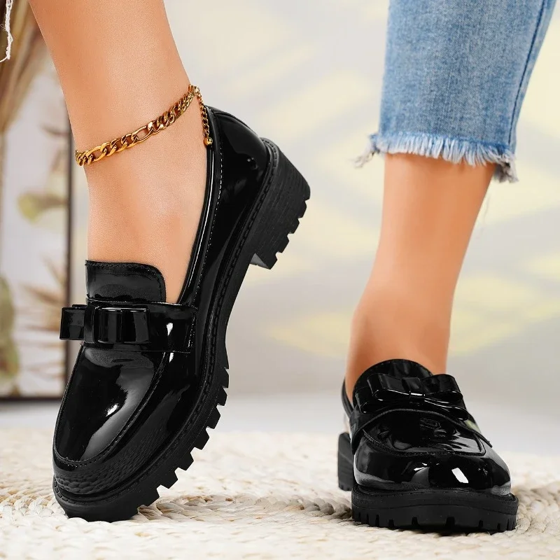 Monica Secrets | Patent Leather Bow Loafer
