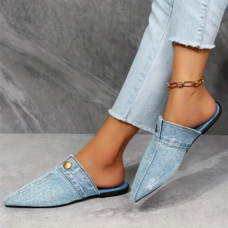 Monica Secrets | Denim Mule Slide