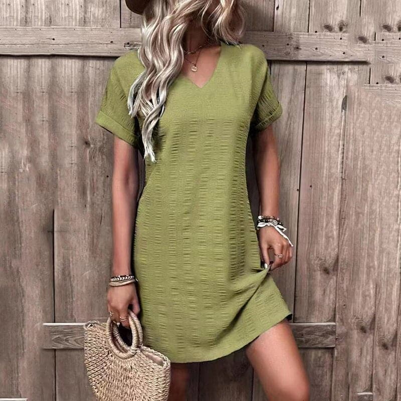 Elara | V-Neck Shirt Dress