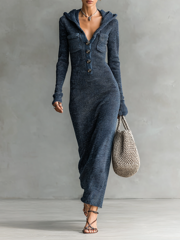 Anouk | Hooded Knit Maxi Dress
