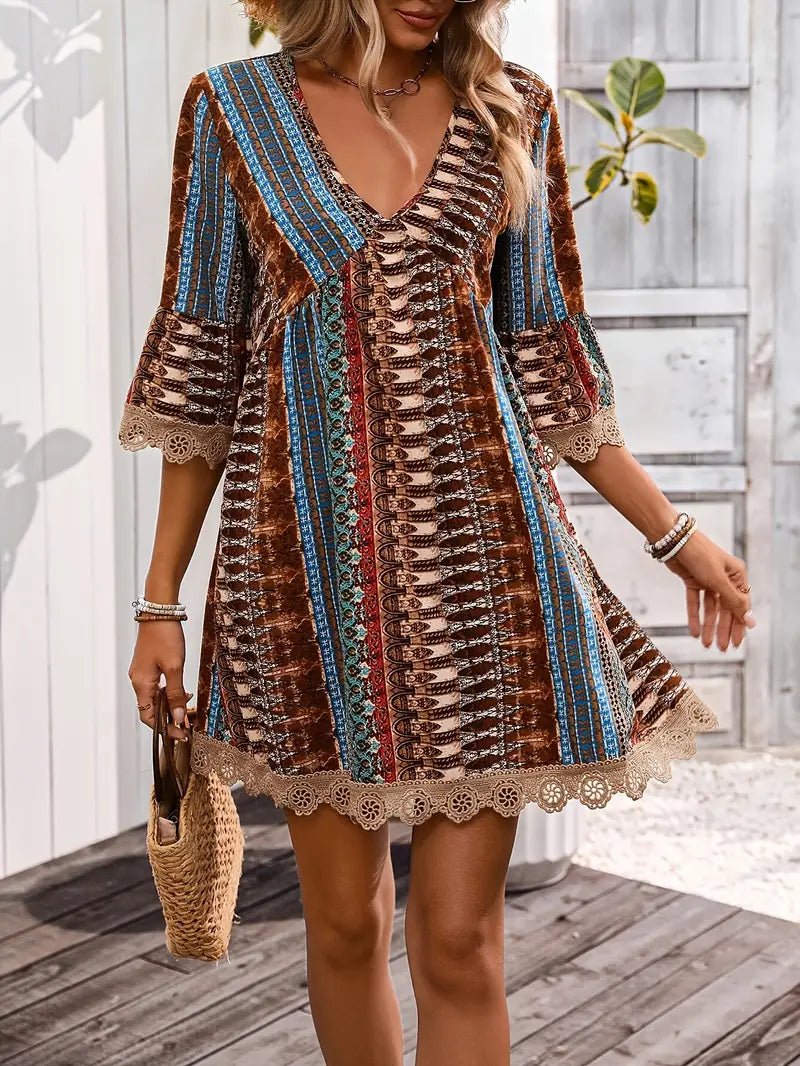 Amara | Bohemian V-Neck Dress