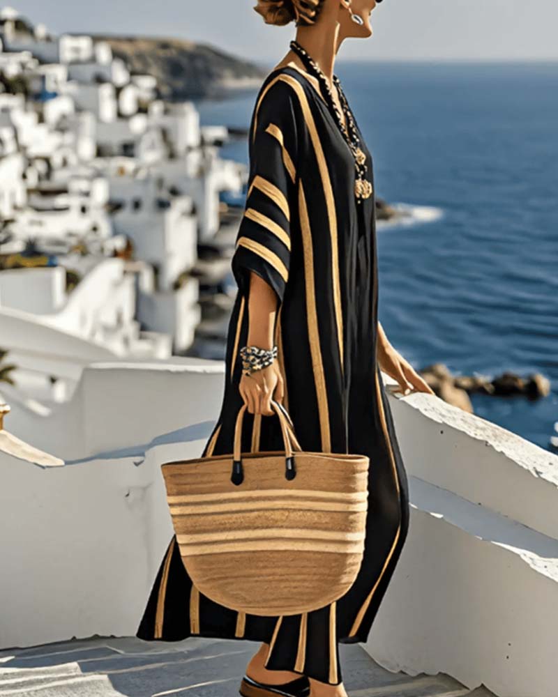 Elowen | V-Neck Striped Dress