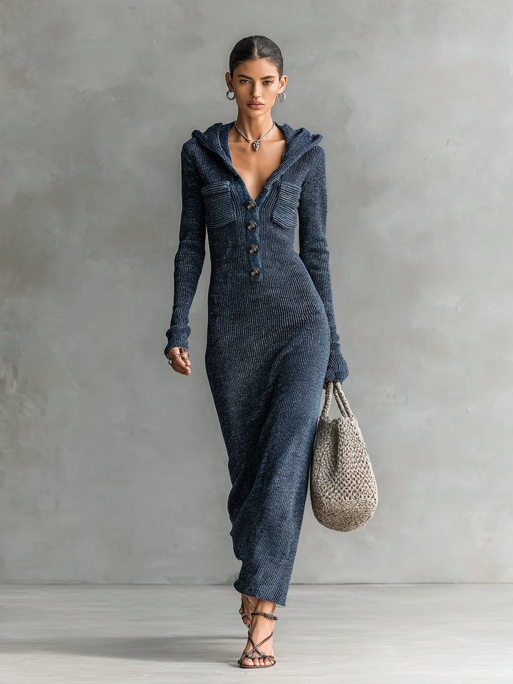 Anouk | Hooded Knit Maxi Dress