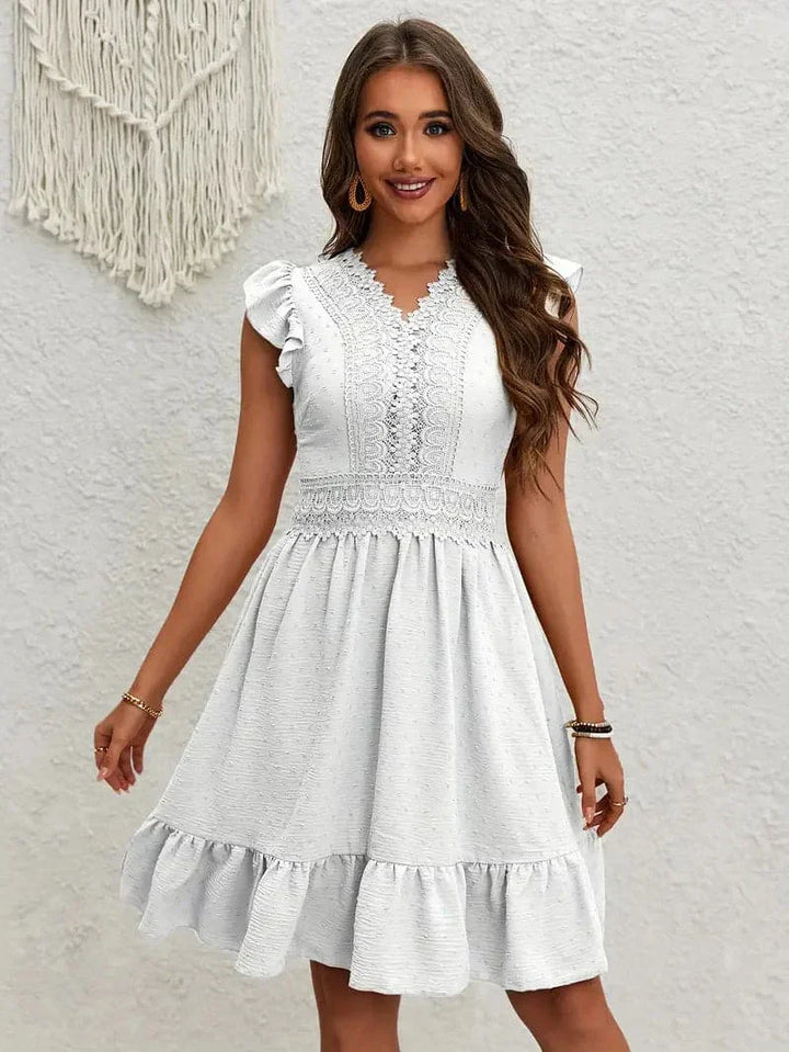 Livia | V-Neck Ruffle Dress