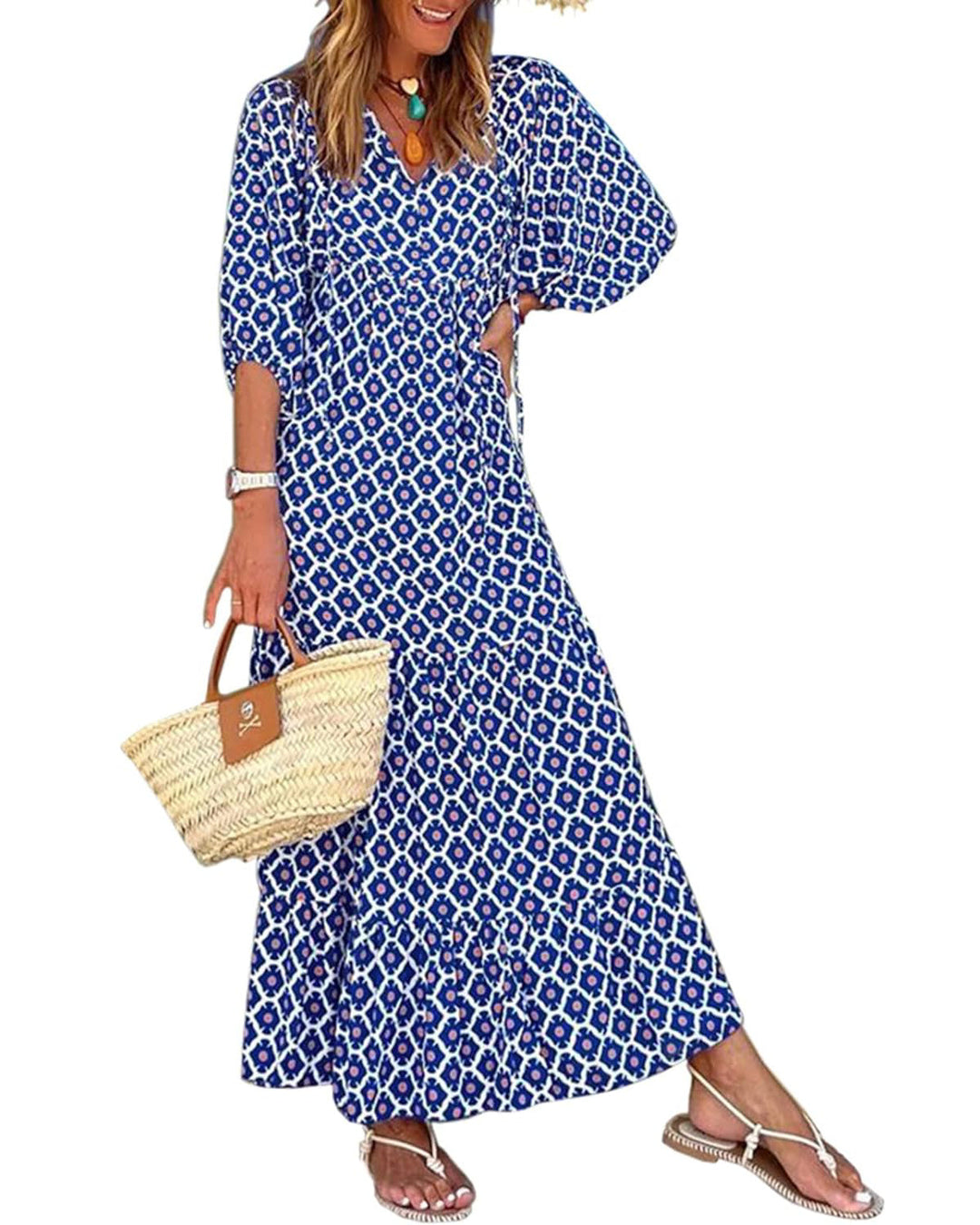 Elara | Puff Sleeve Maxi Dress