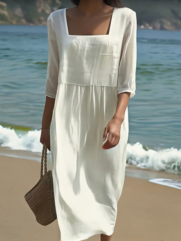 Monica Secrets | Casual Linen Dress