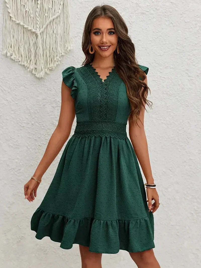 Livia | V-Neck Ruffle Dress