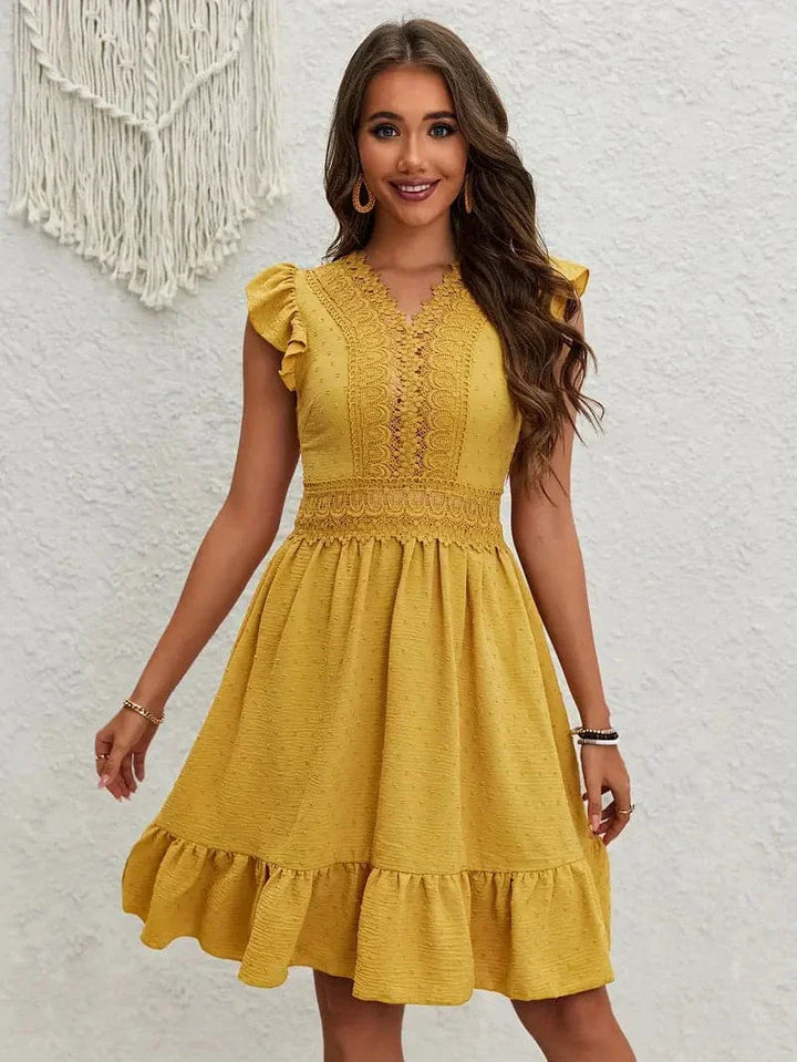 Livia | V-Neck Ruffle Dress