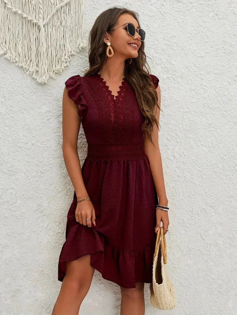 Livia | V-Neck Ruffle Dress