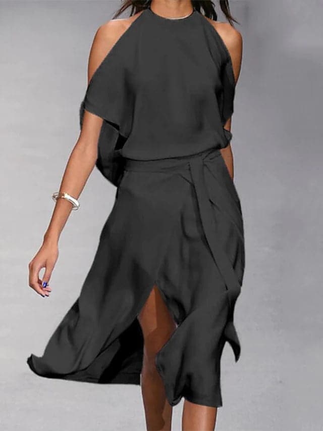 Elara | Sleeveless Halterneck Dress